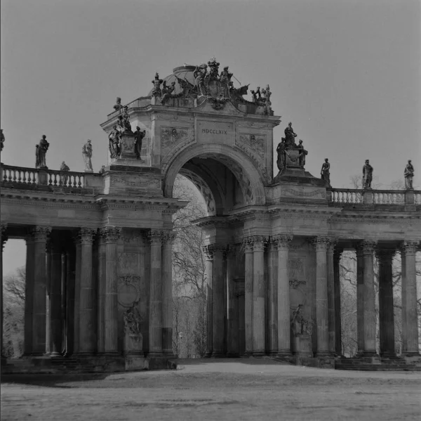 Historic black and white architecture